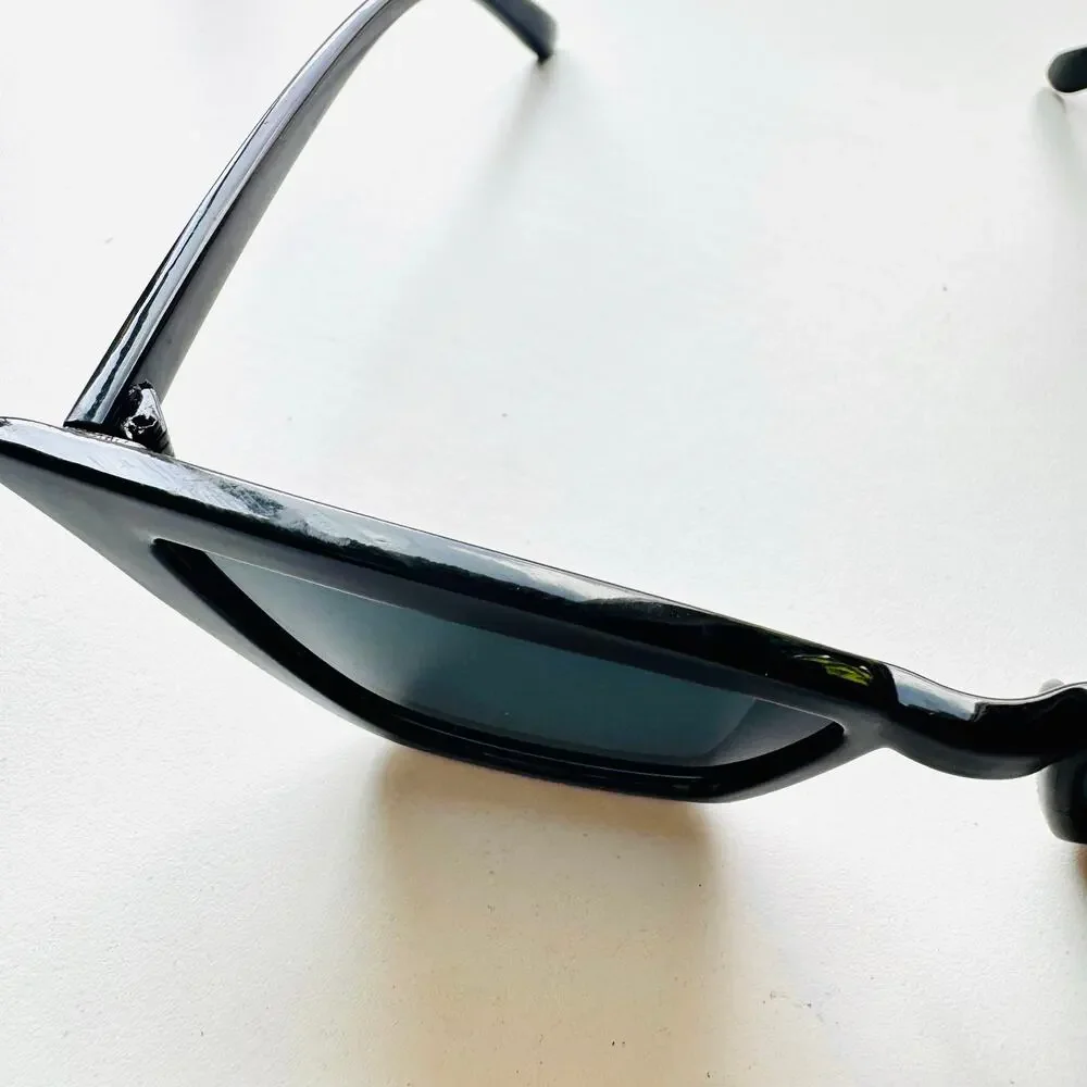 INDY FREE PEOPLE ANTHRO Black Cat Eye Plastic Rectangle $118 Sunnies Sunglasses